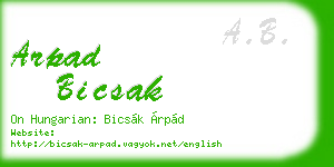 arpad bicsak business card